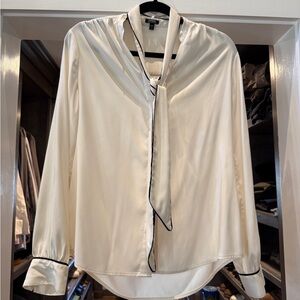 Express Cream Blouse with Black Trim